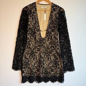 Rumored Black Lace and Sequins Mini Dress NWT